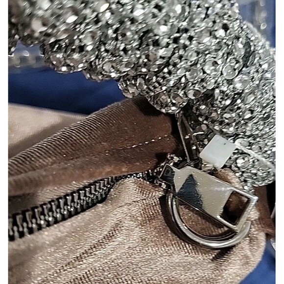 Melie Bianco Estela Taupe Velvet Rhinestone Top Handle Bag - Msrp $68 NWT - Picture 15 of 16